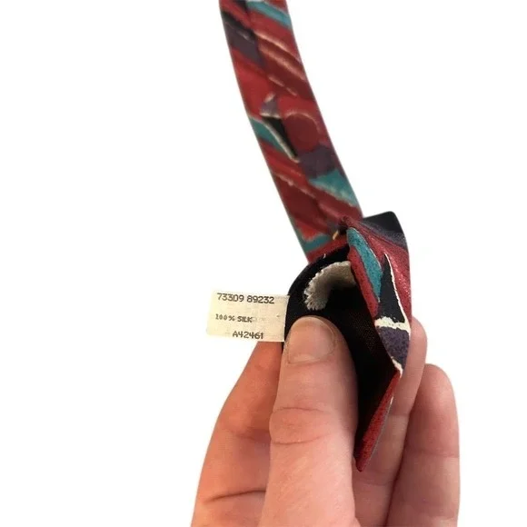 VTG Oscar de la Renta Couture Collection Men's 100% Silk Neckwear Tie Abstract - Picture 4 of 8